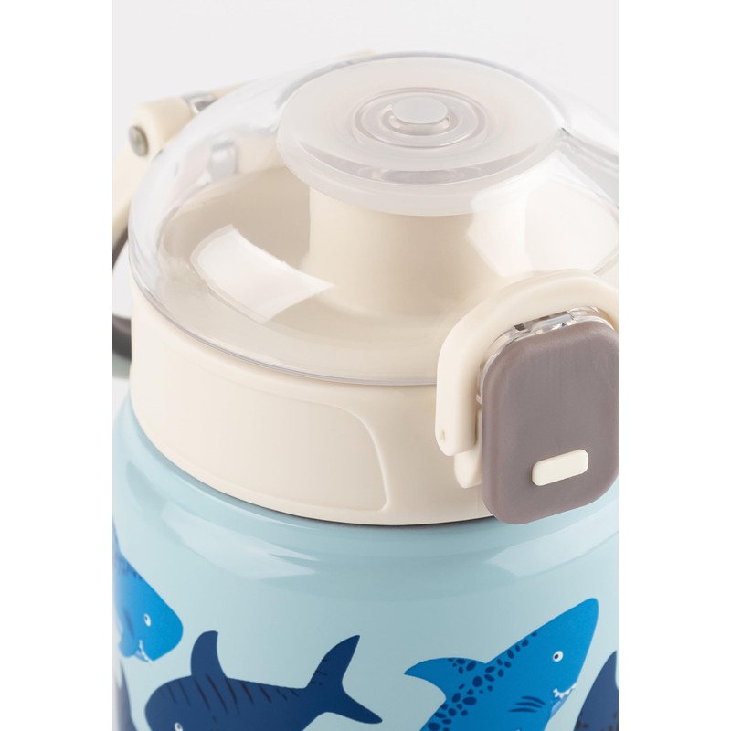 Stainless Steel Water Bottle, 400 ml, Children's Shark Design