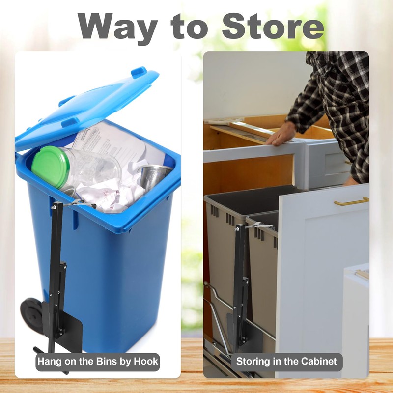 ikare Manual Trash Compactor for 60-100L Bins, Trash Compactor for