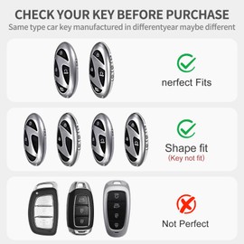 Gematay for Hyundai IONIQ 6 Key Fob Cover with Keychain Lanyard, Key Fob Protector Shell Compatible with Santa Fe, Grandeur, KONA, Elantra - 2022-2025 Key Fob Cover for NYOMBEC7FOB2208 Smart Key Case