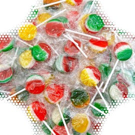 Sunny Island Fruit Lollipops | 1 Pound Bag, 40 Count | Flat Lollipops