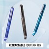 WRITECH Clictek Fountain Pen Set: Retractable Style Blue Ink Medium