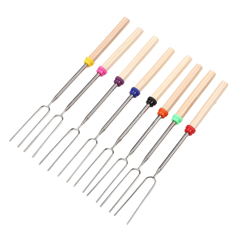 8Pcs Telescoping Extendable Marshmallow Roasting Sticks Marshmallow Sticks Kit Extending