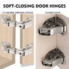 Jiaxitek 2-Pack 170 Degree Hidden Hinges,Hydraulic Adjustable Surface Mount Cabinet