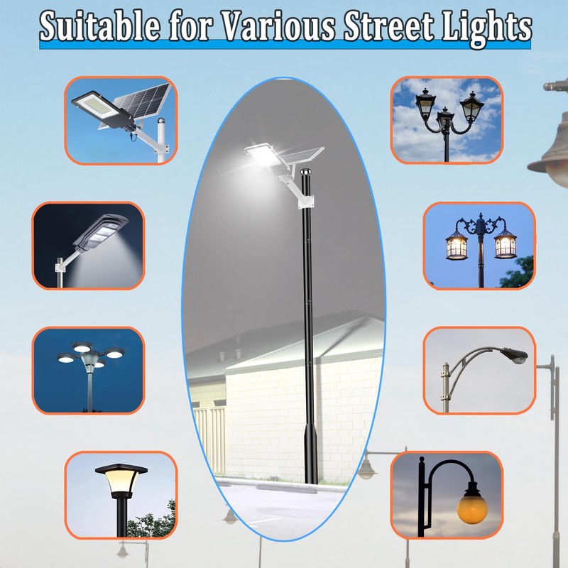 10Ft Tall Street Light Pole - Outdoor Metal Split Heavy
