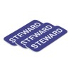 Steward 1 x 3" Name Tag, Blue (3 Pack)