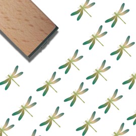 CRASPIRE Dragonfly Wooden Rubber Stamp 3/5 Inch Pattern Mini Small Wood Stamps Reusable Vintage Print for DIY Craft Card Scrapbooking Journaling Albums Card Making Planner Envelope Photo