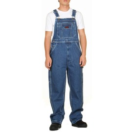 FiveBrother Enzyme Washed Denim Bib Overalls, 34W x 34L