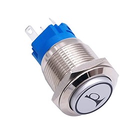 TWTADE TWTADE/19MM 12V Car Horn Push Button Switch Red LED Lighted Momentary Metal Speaker Air Horn Toggle Switch with Wires HORNG19-R