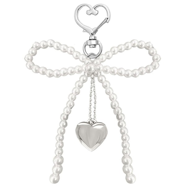LOZTBUE 1 Pcs Keychain, Cute Keychain, Pendant, Silver Heart Shaped