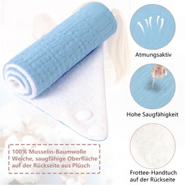 JOYIT Muslin Bib, Soft Blue