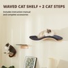 LIORCE Cat Wall Shelf with Two Steps - Wave Cat