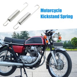 A ABSOPRO 12.5cm Motorcycle Foot Bracket Kickstand Return Spring Side Stand Spring for Suzuki GN125 Metal Silver Tone (Set of 2)
