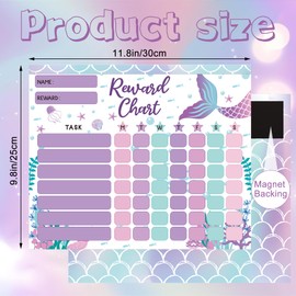 Reward Chart for Kids Magnetic Mermaid Behavior Chore Pad 26 Incentive Chore Charts with 1408 Star 80 Shell Starfish Themed Reward Stickers for Kids Develop Responsibility and Good Habits at Home