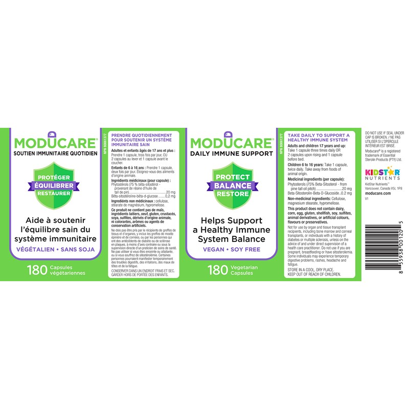 Decatela Moducare Daily Immune Support 180 Vegetarian Capsules Helps Support