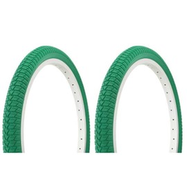 Lowrider Tire Set. 2 Tires. Two Tires Duro 20" x 1.75" Green/Green Side Wall.Bike Tires, Bike Tires, Bicycle Tires,BMX Bike Tires, Chopper Bike Tires