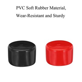 (Black 85) Pack of 2 Rubber End Caps, Round Screw Covers, Flexible Screw Thread Protector Caps, Tube Flexible Pipe Post Bolt Cap Cover Assortment Kit, for Chair, Desk, Table