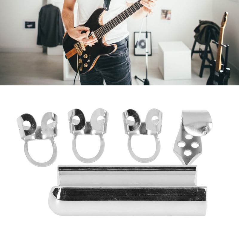 Guitar Slide Tone Bar with Thumb and Finger Picks Solid