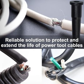 HQRP - Juego de 3 protectores de cable para alivio de tensión de goma para cables eléctricos de 12/3, 14/3 AWG (AWG) herramientas eléctricas, lijadora, fresadora de sierra circular