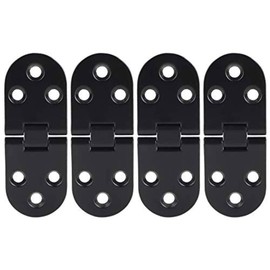 Simlug 4-Piece Black Zinc Alloy Brushed Industrial Elegant Face Mount Flip Hinge for Cabinet Hardware Accessories, Folding Table, Sewing Machine Counters etc.