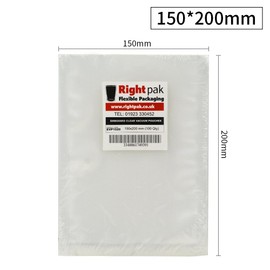 Rightpak Vacuum Food Bags Vacuum Machine Bags - Embossed Vacuum Bags for Food Storage & Sous Vide Cooking & Boilable Pre-Cut Textured Bags (50 PCS, 15X20cm)