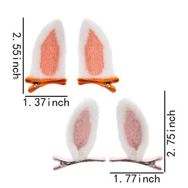 Rabbit Ears Hair Clips for Girls Women Pink Orange Easter Hair Clips for Girls Small Rabbit Hair Accessories for Women Girls 4 PCS Duck Billed Hair Clips for Kids Bunny Ears Hair Barrettes Hairpins