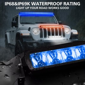 4WDKING RGB LED Light Bar for Pickup,8 inch Multi-Color Flood Spot Combo LED Fog Driving Pods IP68&IP69K Waterproof for Wrangler Jeep ATV UTV Cars Off Road Boat Lights