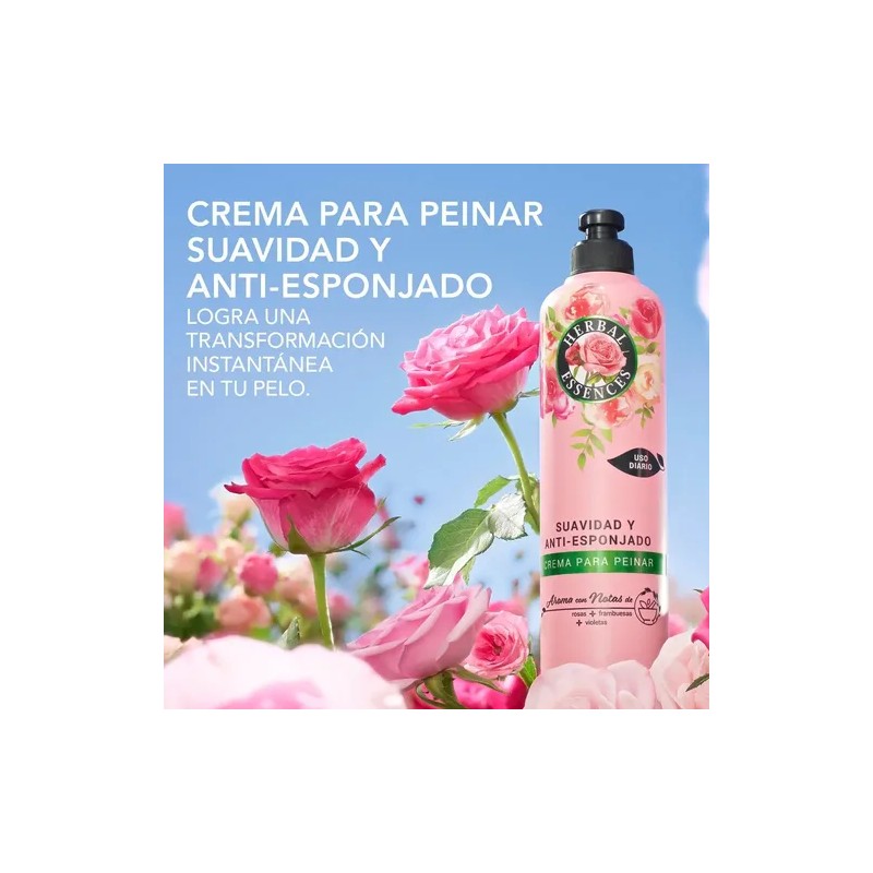 Crema para Peinar Suavidad y Anti-Esponjado Herbal Essences para brillo