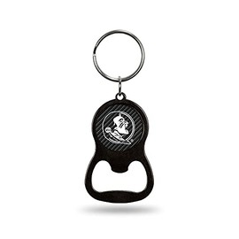 Rico Industries Florida State Seminoles Carbon Fiber Metal Keychain - Beverage Bottle Opener With Key Ring - Pocket Size 1.25" x 3.75"