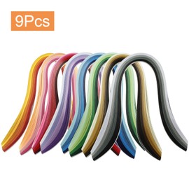 Hitefu 9 Sets Quilling Paper Strips, 3mm Width Paper Quilling Strips Supplies, Multi-Color Paper Strips Kits, 15" Length