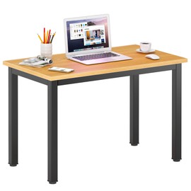 DlandHome Small Computer Desk Home Office Table Writing Desk Study Table Gaming Desk Workstation (31.5 inch, Wood Teak)