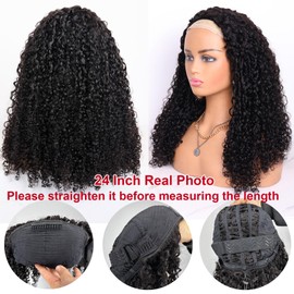 BLG Burmese Curly Human Hair Half Wig for Black Women 300% Density 3 In 1 Half Wig Human Hair 18 Inch Spiral Curly Wear and Go Wigs with Drawstring,Natural Color,Quick Install,Beginners Friendly