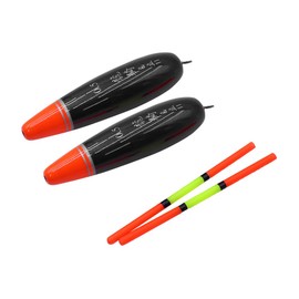 FONGKNOX 2 Pack Long Oval ISO Floats High Sensitivity Visible Well Balanced High Accuracy Wood Floats External Hanging with Additional Display Sea Fishing Rock Fishing Size