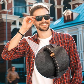 Black lava beads, 420 pieces, natural stone beads, lucky round stone beads, lava stone, volcanic stone, lava beads for threading with hole for bracelets, chains, DIY jewellery, crafts (4 mm, 6 mm, 8