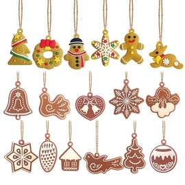 Kungfu Mall 17 PCS PVC Multicolour Christmas Tree Ornaments Animals Hand Snowflake Snowman Wind Chime Bird Angel Small Mini Pendants for Christmas Tree Hanging Decoration Ornaments & Art Crafts Gift.