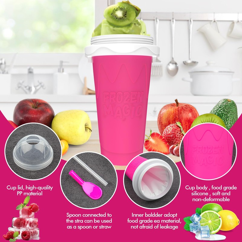 3PCS Slushie Maker Cups, DIY Magic Slushy Maker Squeeze Cups,