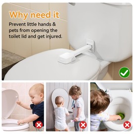 EUDEMON 1 Pack Baby Safety Toilet Lock,Child Proof Toilet Seat Lock for Toddlers and Kid Easy to Install with Adhesive, no Tools Need or Drill(White)