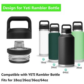 JUEJUEZI Chug Replacement Lid Cap for YETI Rambler Bottle, Fits for 18oz/ 26oz/ 36oz/ 64oz Cap Cover Water Bottle Parts Accessories