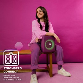 Stromberg - Chunk Portable Bluetooth Speaker, 25W Power, 14-Hour Playtime, Waterproof Dustproof - Microphone Included - Karaoke - Burgundy Purple