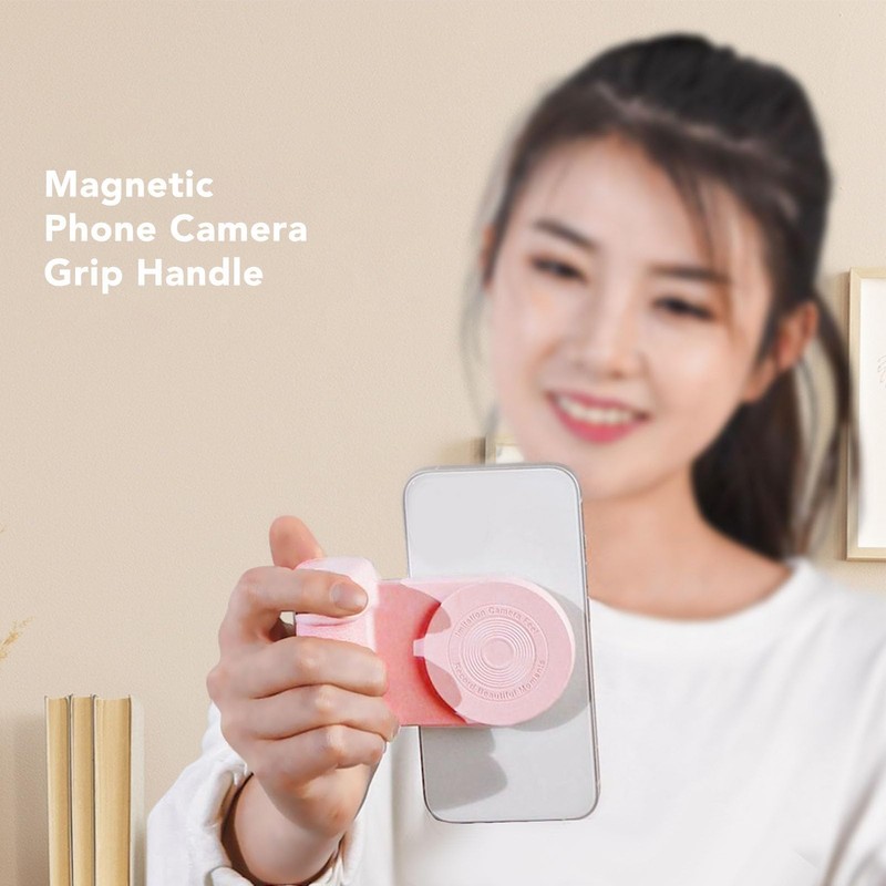 Magnetic Camera Handle - Wireless Charging Phone Grip with Shutter