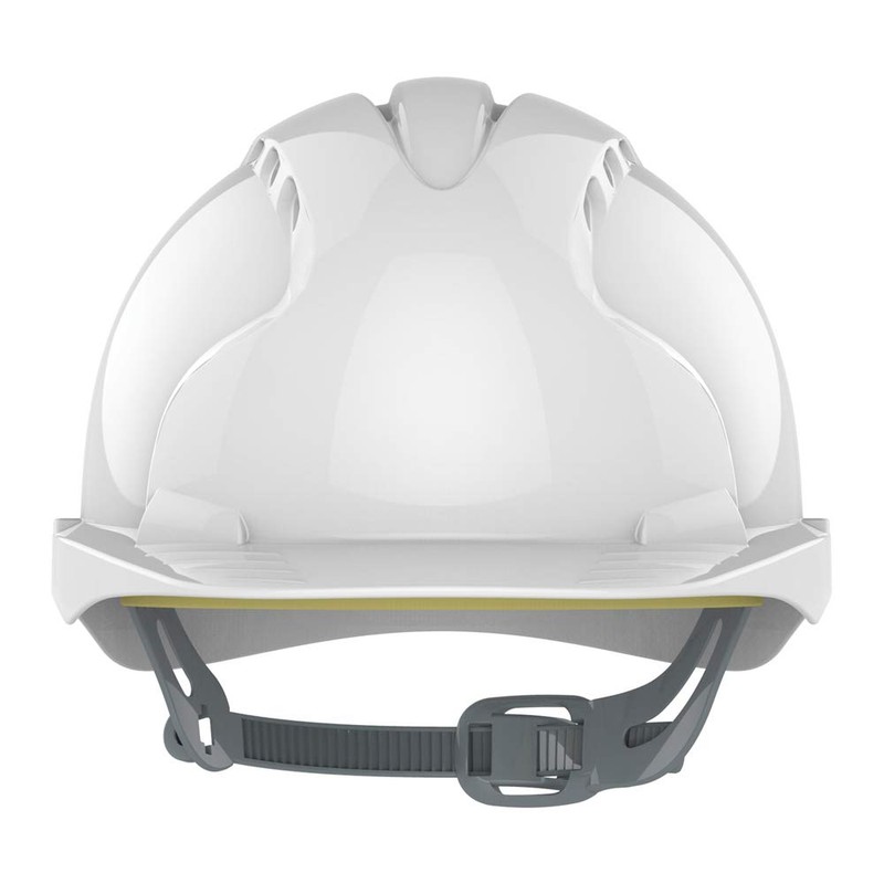 JSP EVO3 HDPE Safety Helmet Slip Ratchet White Vented (AJF160-000-100)