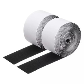 WGLILO 2 Inch x 15 Feet Hook and Loop Strips with Adhesive, Double Sided Nylon Self Adhesive Tape for Home Office School and Crafting, Prevent Sofa Cushions, Mats, Mattresses from Sliding, Black