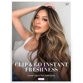 LUVME Clip in Hair Extensions, Straight Seamless 16 Inch 70g 7Pcs Chestnut Brown, 100% Real Remy Human Hair, Soft Natural Full Max Invisible Comfortable Hair Extensions for Women