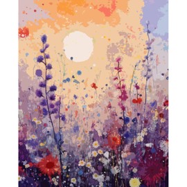 Tucocoo Lavenders Paint by Number for Adults Beginner, Flowers DIY Digital Oil Painting Kits on Canvas with Brushes and Acrylic Pigment, Beautiful Blossom Floral for Home Decor 16x20inch (Frameless)
