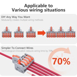 XALXMAW 13 Pcs Lever Wire Connectors, 1 in 5 Out DIY Mini Splicing Compact Quick Push-in Electrical Connectors, 24-12 AWG