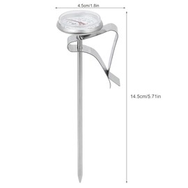 Termómetro de café con clip, termómetro ajustable de acero inoxidable para espumar leche termómetro colgante para dulces para preparar espresso, latte, cocinar y barbacoa