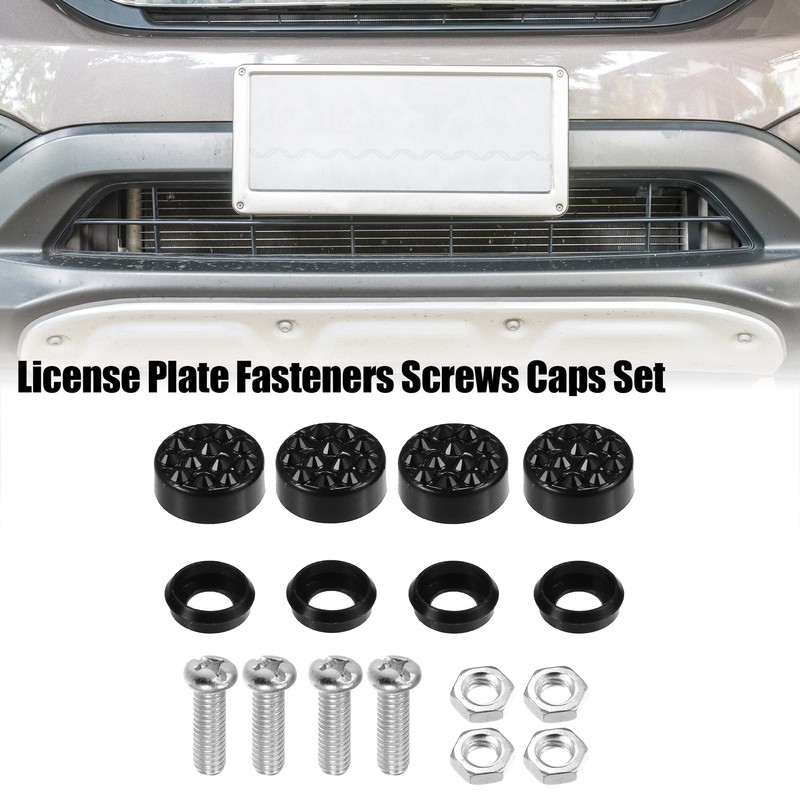 X AUTOHAUX 1 Set Bling Car License Plate Fasteners Screws
