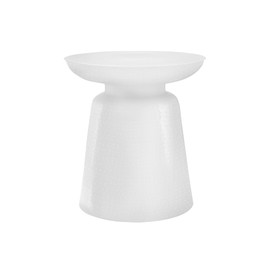 Monarch Specialties Accent Table - 22" H/White Textured Iron Metal Drum End