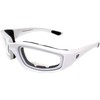 CAHHCA Motorcycle Riding Glasses Clear Lenses with Foam Padding, White