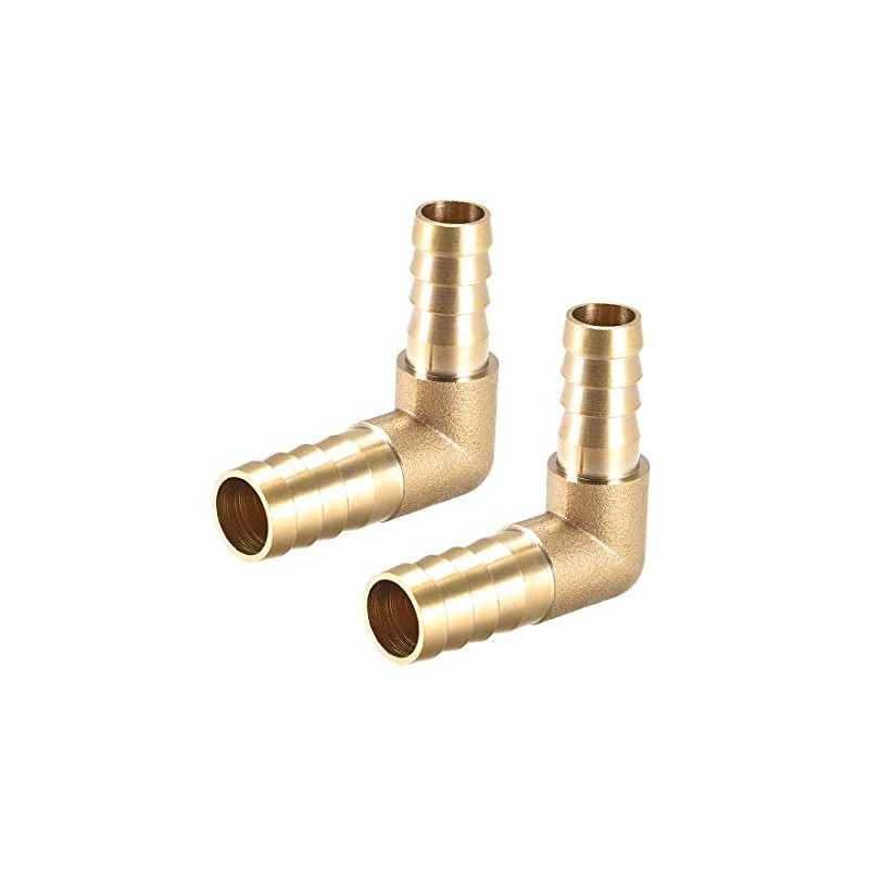 sourcing map 12mm to 10mm Barb Brass Hose Fitting 90