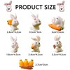 KEELYY Pack of 7 Mini Rabbit Figures Easter Decoration Resin